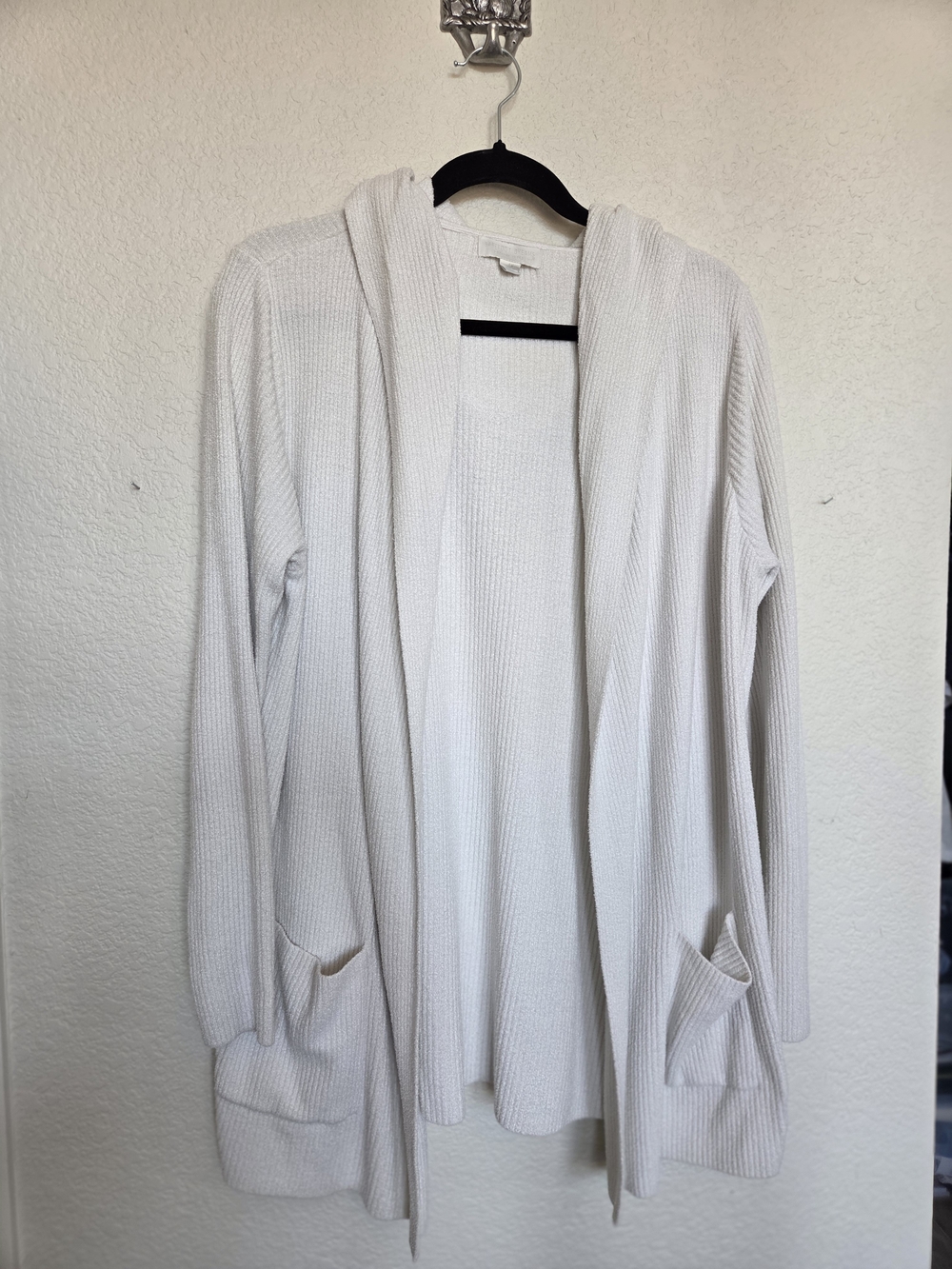 Barefoot Dreams Hooded Open-Front Cardigan - White
